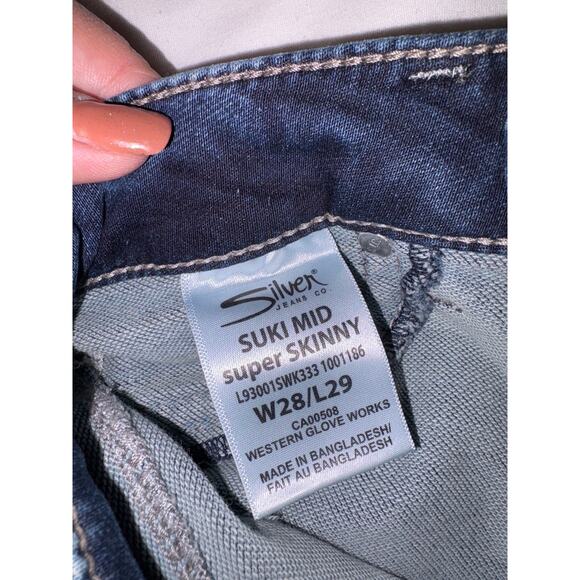 Silver Jeans Dark Wash Suki Mid-Rise Super Skinny women’s W28/L29 - Picture 5 of 8